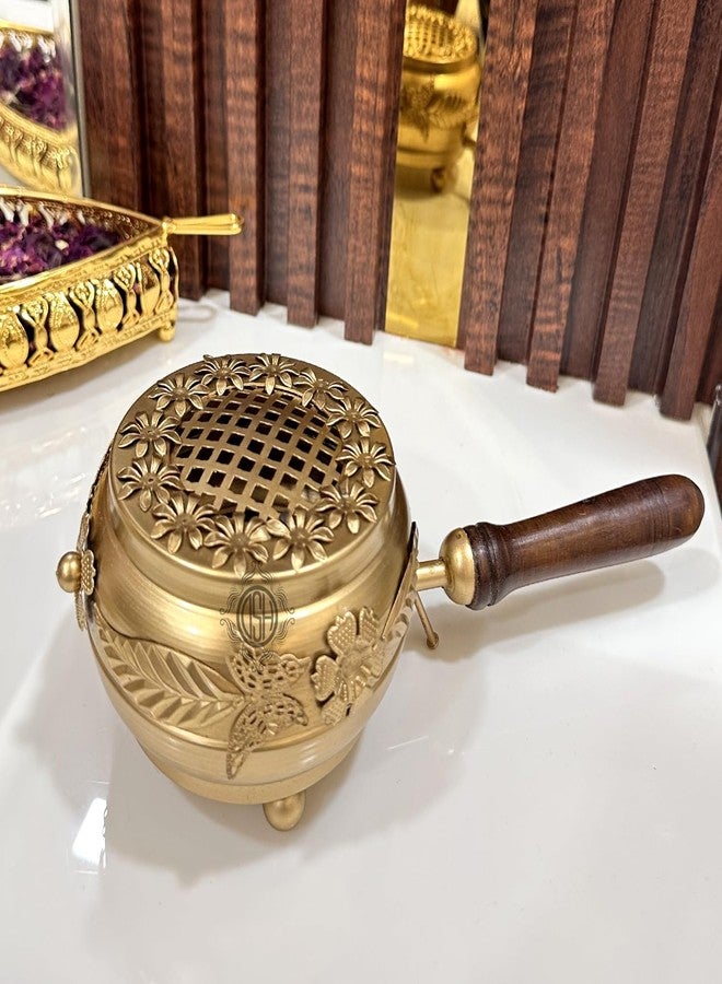 DSH Home Purifying Hand-Loban Incense Burner, Loban Burner with Handle, Dhoop Dhuni Burner Sambrani Dhoop, Resin & Home Office Temple Prayer Butler (LBN-07) - Image 2